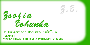 zsofia bohunka business card